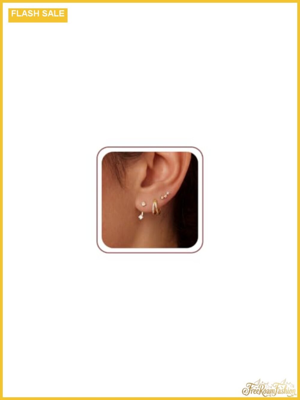 Dainty Gold CZ Earrings Set, Huggie Hoop Studs, Hypoallergenic
